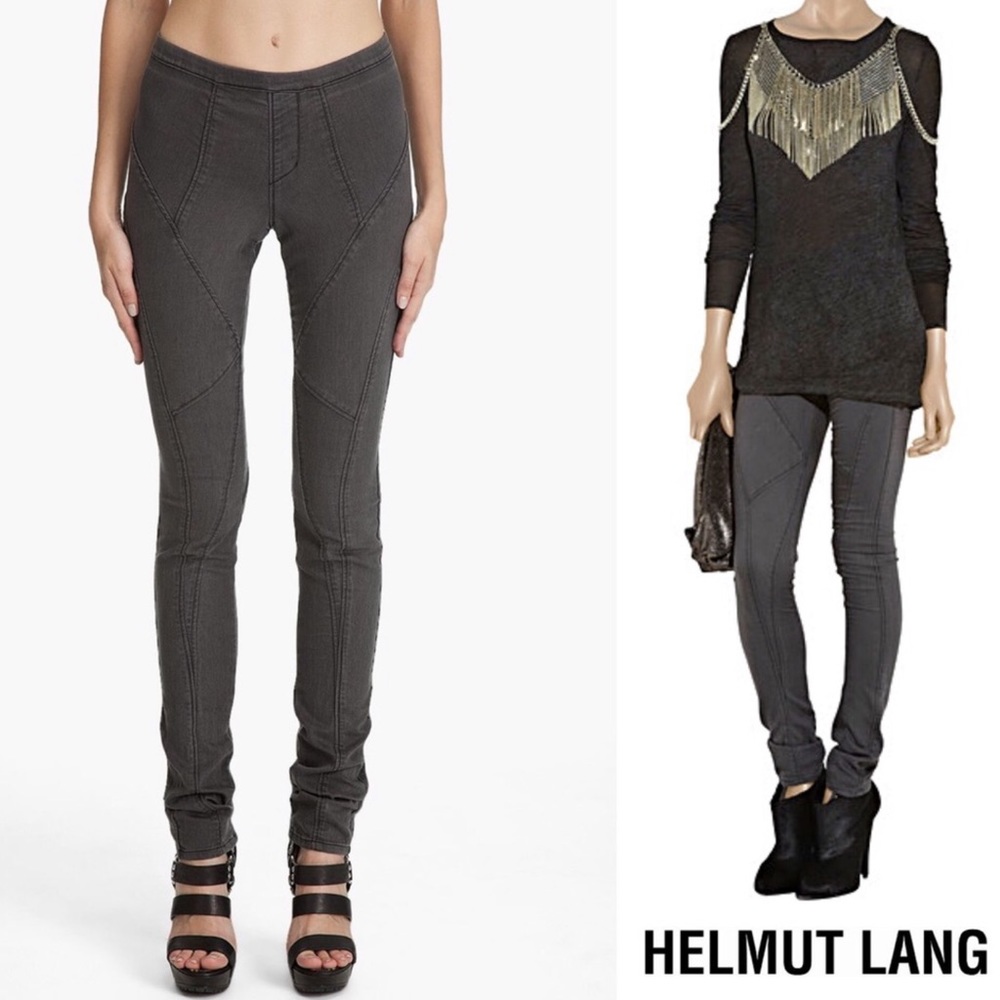 Helmet Lang Seamed Stretch Denim Leggings
